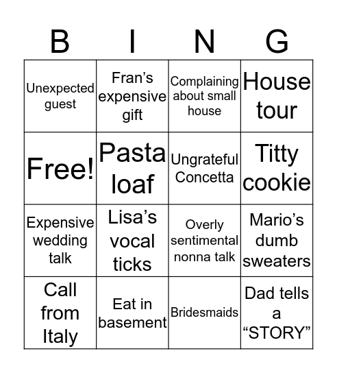 Christmas 2019 Bingo Card