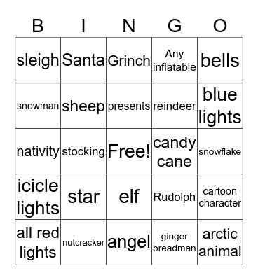 Christmas 2019 Bingo Card