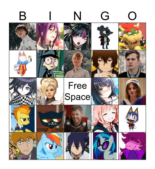 Favorite Character Bingo Card