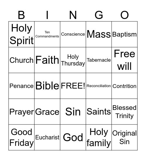 Jesus shares God's life Bingo Card