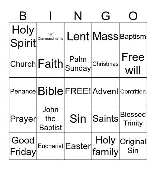 Jesus shares God's life Bingo Card