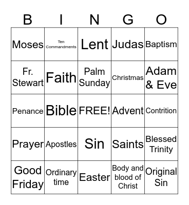Jesus shares God's life Bingo Card