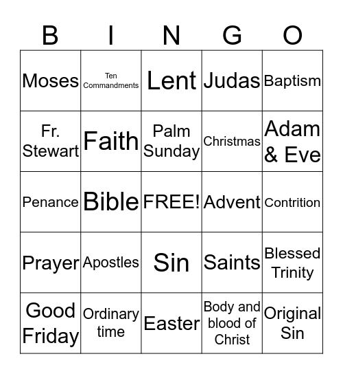 Jesus shares God's life Bingo Card