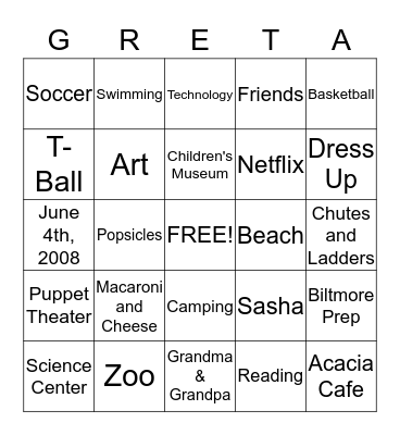 HAPPY BIRTHDAY Bingo Card