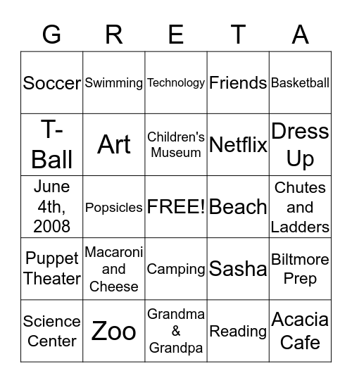 HAPPY BIRTHDAY Bingo Card