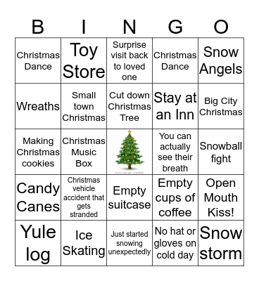 Hallmark Christmas Bingo Card