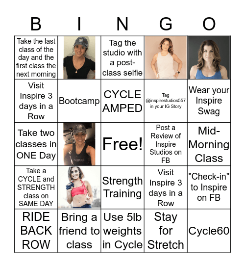 INSPIRE  Bingo Card