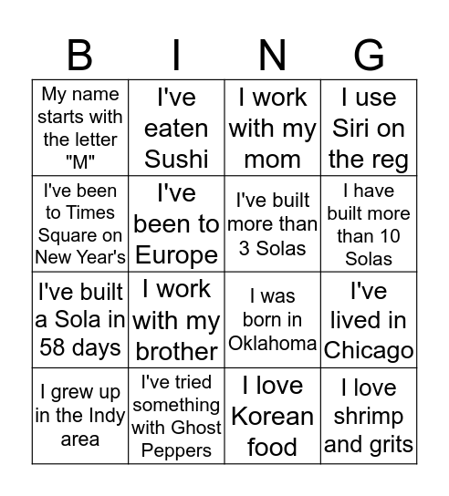 Banyan Bingo Card