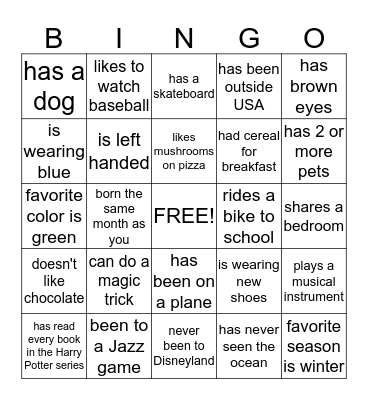 Ward Social Bingo-2 Bingo Card