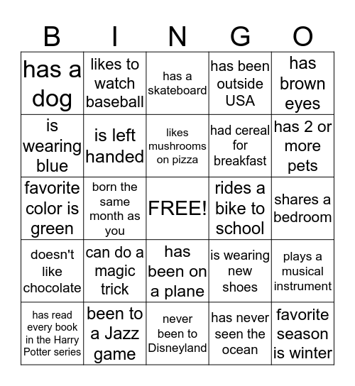 Ward Social Bingo-2 Bingo Card