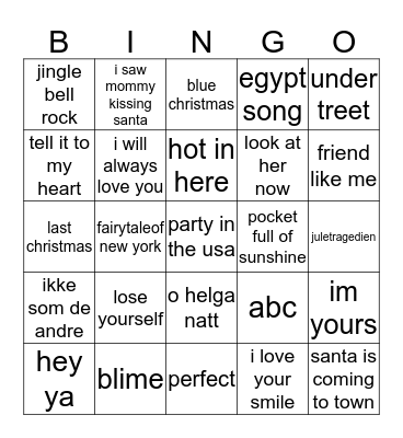 Jule Bingo Card