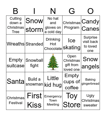 Hallmark Christmas Bingo Card