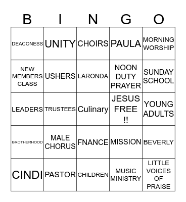 NEW HOPE BINGO!!! Bingo Card