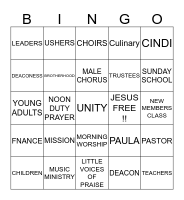 NEW HOPE BINGO!!! Bingo Card