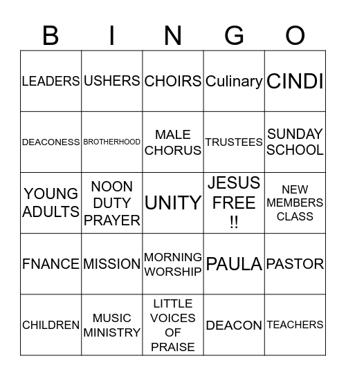NEW HOPE BINGO!!! Bingo Card