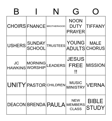 NEW HOPE BINGO!!! Bingo Card