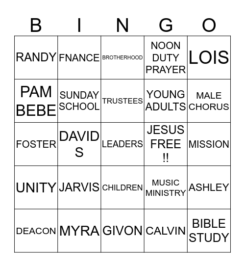 NEW HOPE BINGO!!! Bingo Card