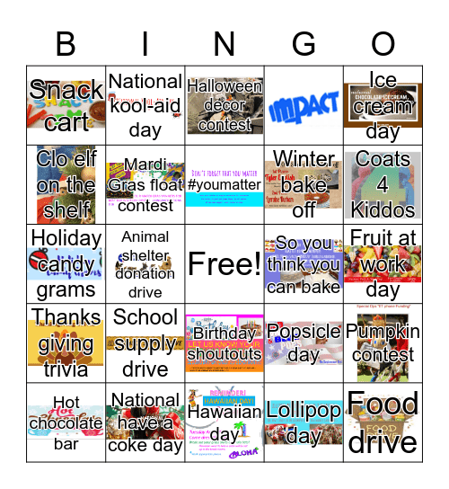 Impact Projects Bingo Card