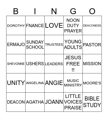 NEW HOPE BINGO!!! Bingo Card