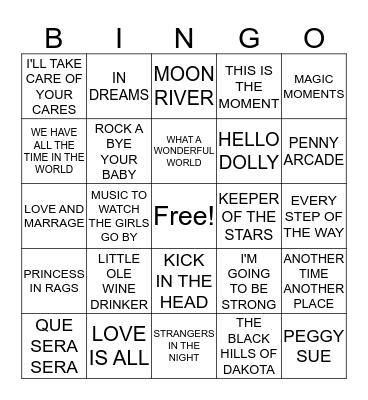 ALL TIME GREATS Bingo Card