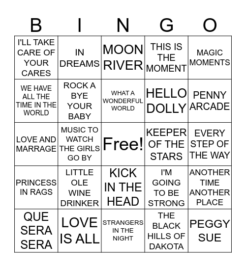 ALL TIME GREATS Bingo Card