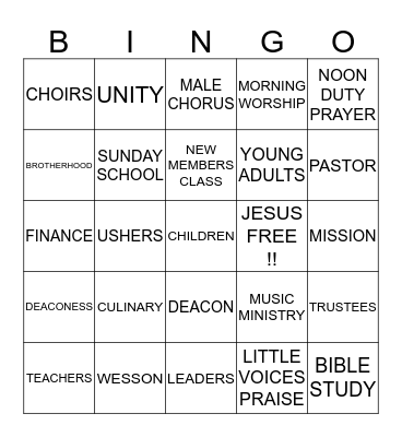 NEW HOPE BINGO!!! Bingo Card