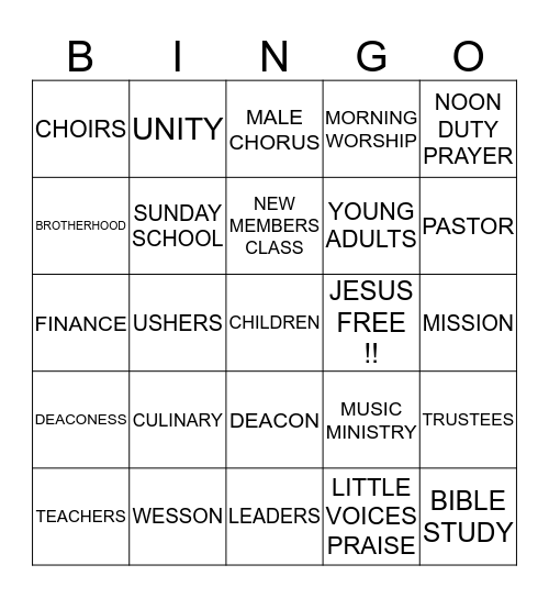 NEW HOPE BINGO!!! Bingo Card