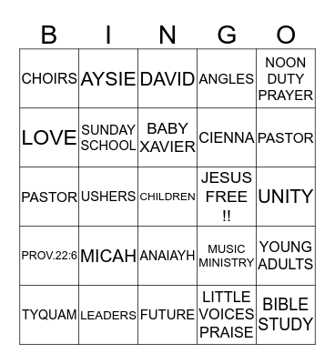 NEW HOPE BINGO!!! Bingo Card