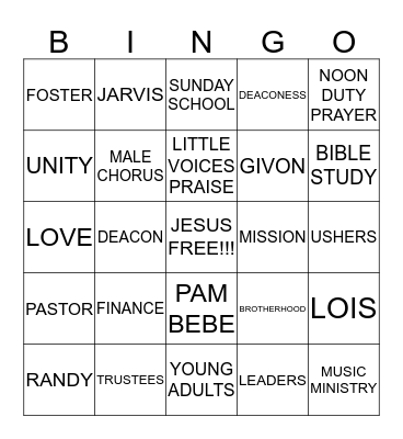 NEW HOPE BINGO!!! Bingo Card