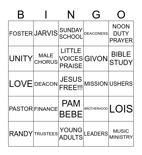 NEW HOPE BINGO!!! Bingo Card