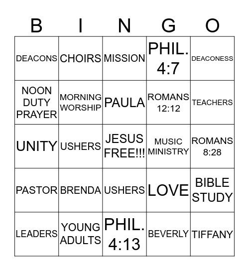 NEW HOPE BINGO!!! Bingo Card