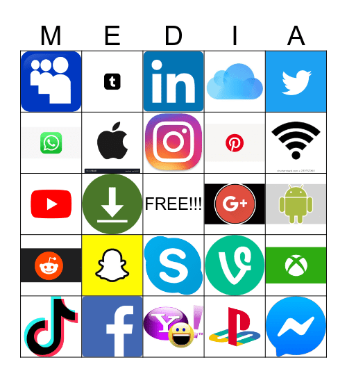 Social Media Bingo Card