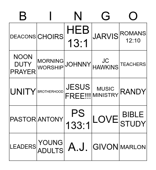 NEW HOPE BINGO!!! Bingo Card