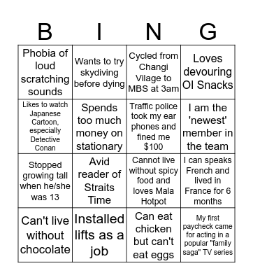 OI Potluck Bingo 2019! Bingo Card