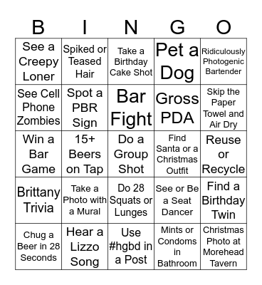 Brittany Bingo Card