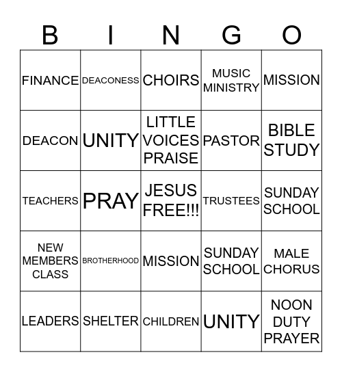 NEW HOPE BINGO!!! Bingo Card