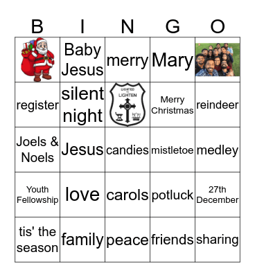 Christmas Fellowship Bingo Card