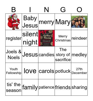 Christmas Fellowship Bingo Card