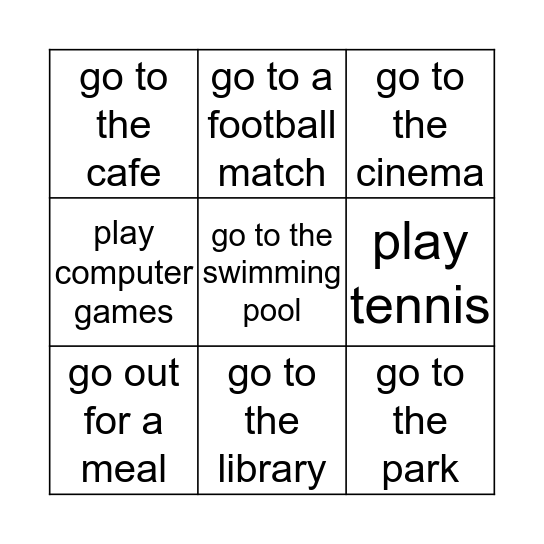 Find someone who wants to... Bingo Card