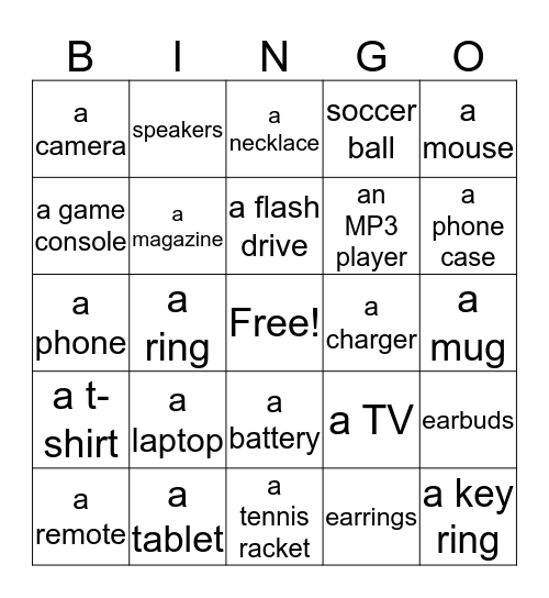 Do you have __________? Bingo Card