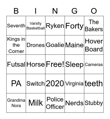 Seremet New Years Rockin Eve Bingo Card