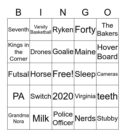 Seremet New Years Rockin Eve Bingo Card