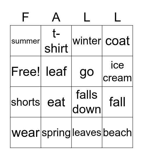 Weather  Bingo Card