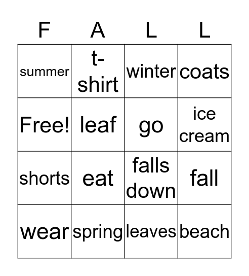 Weather  Bingo Card