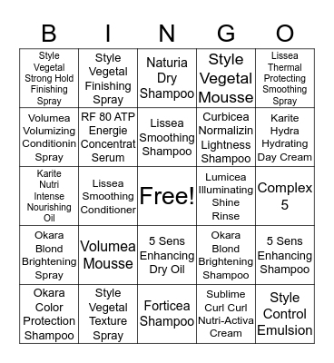 Rene Furterer Bingo Card