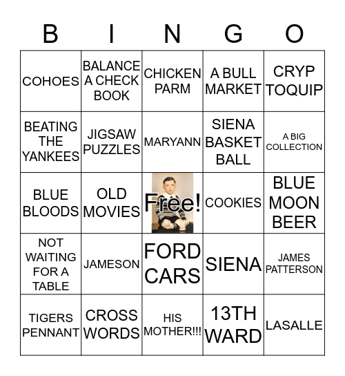 GEORGE'S FAVORITE THINGS Bingo Card