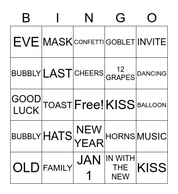 "HOLIDAY FUN" Bingo Card