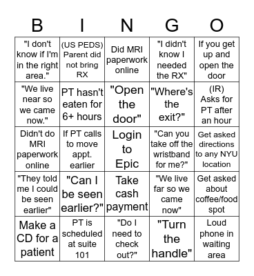 FD Bingo Card