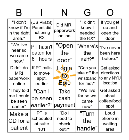 FD Bingo Card