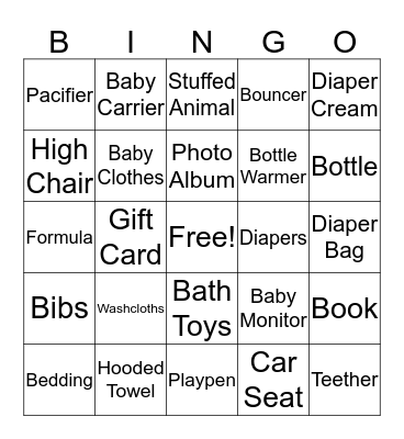 Watch as gifts are opened and any time you see an item found on your board mark it off. First to yell “BINGO” wins. Bingo Card